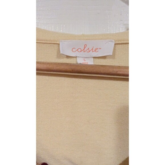 Colsie Lightweight cropped yellow sweatshirt super soft Loungewear SZ L Cozy - Picture 3 of 5